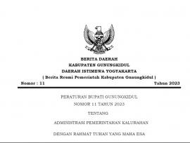 PERATURAN BUPATI GUNUNGKIDUL TENTANG ADMINISTRASI PEMERINTAH KALURAHAN